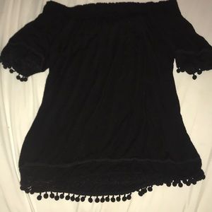 Black off the shoulder top